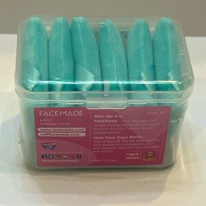 2 x Facemade Green Powder Puffs ( 2  cases/ 12 powder puffs)
